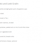 sweet potato and leek gratin